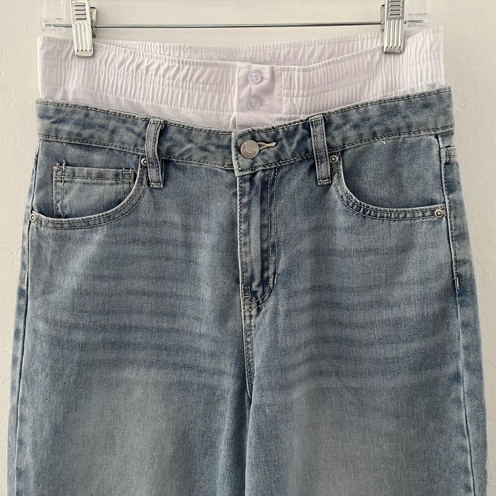 Playboy Embroidered Bunny Logo Wide Leg Jeans Denim Y2K Juniors Size 9/30 NEW - Picture 3 of 11